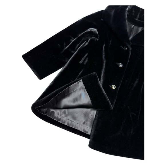 STUNNING FAUX FUR Vintage 90s Retro Winter Glam Black Coat Womens XL - Picture 6 of 6